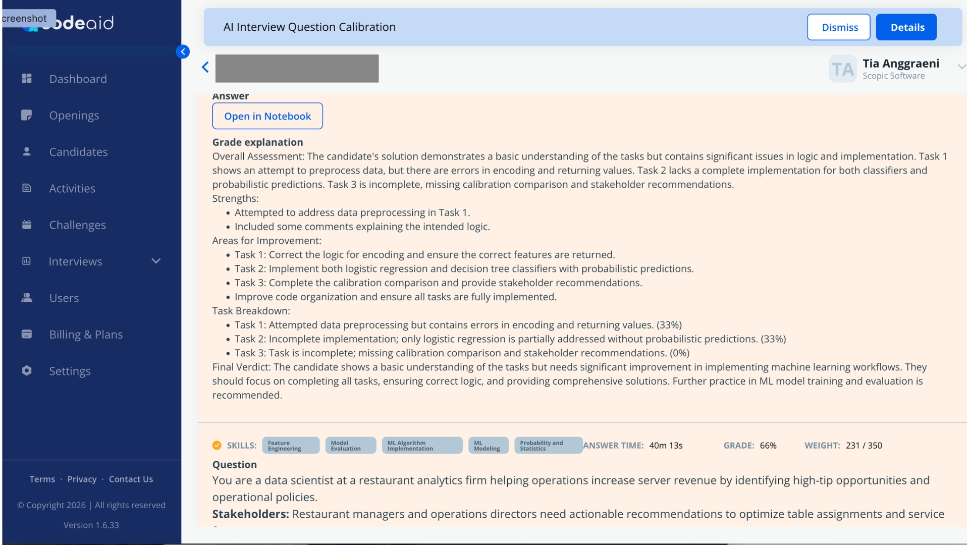 Comprehensive evaluation reports